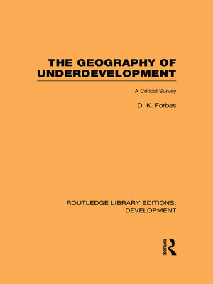 cover image of The Geography of Underdevelopment